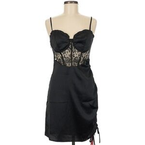 Cider Black Dress with Lace and Corset Top